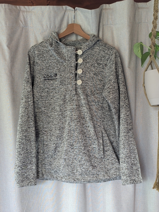 Columbia Tops - Columbia "Broadmoor" Heather Gray/Green Button-Up Cozy Pullover